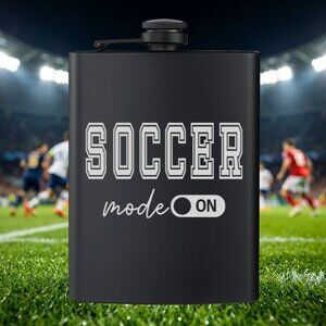 Personalized Sports Soccer Mode On Black Flask | Soccer | Sports